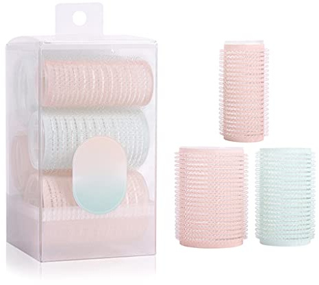 Lot de 6 bigoudis auto-adhésifs pour cheveux - Outil de coiffure pour femmes et filles