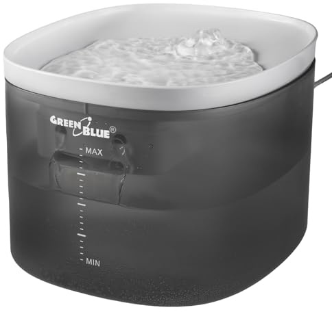 Green Blue Automatischer Wasserspender für Haustiere | Trinkbrunnen für Hunde und Katzen | 3L Fassungsvermögen | USB-betrieben | Filter