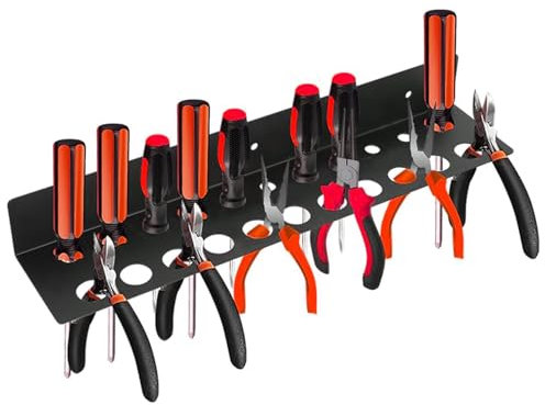 Metal Screwdriver And Pliers Storage Rack Tool Holder Wall Rack Organizer Screwdriver And Pliers Storage Rack For Garage Metal Wall Mounted Pliers Hanger Shelf For Workshop Garage Toolshed 40x8x5 Cm
