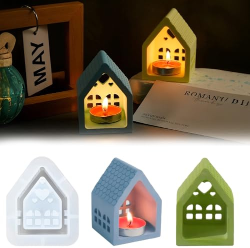 Prmape 3D Silikonform für Zuhause mit Herz, Formen für Weihnachten, Basteln, Kreide, Kerzen, DIY
