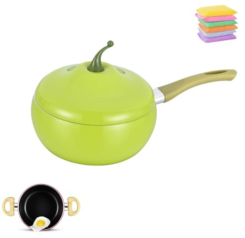 Cacerola poco profunda con tapa, cacerola de hierro fundido, olla de hierro fundido esmaltado for sopa, cocotte de tomate, olla antiadherente for sopa, lata de pasta, olla multifunción(Milk Pan)