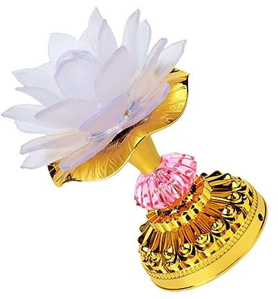 HOMSFOU 1pezzi Lampada Led Lotus Cambiante Per Decorazione Buddista Illuminazione Da Tavolo Per Ambienti Zen Leggera e Pratica Perfetta Per Stanze e Tavoli Buddha