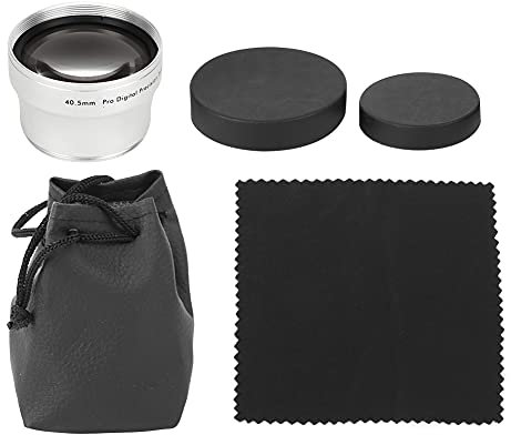 Mtlavishishishishing 40,5 mm 2x in lega di alluminio nero ingrandimento aggiuntivo lente per tutte le lenti per fotocamera di apertura di apertura da 40,5 mm ad alta definizione