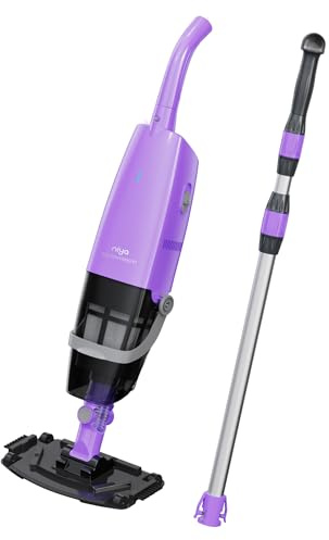Niya AquaSweep S1 Aspirateur de Piscine sans Fil avec Manche télescopique, Aspiration puissante, Nettoyage des Coins Difficiles d’accès, Autonomie de 60 Min, pour Piscines Hors-Sol et enterrées, Spas