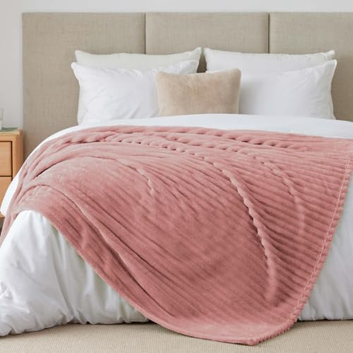 BEDELITE Kuscheldecke Flauschig Deko Decke für Bett, Rosa, 220x240