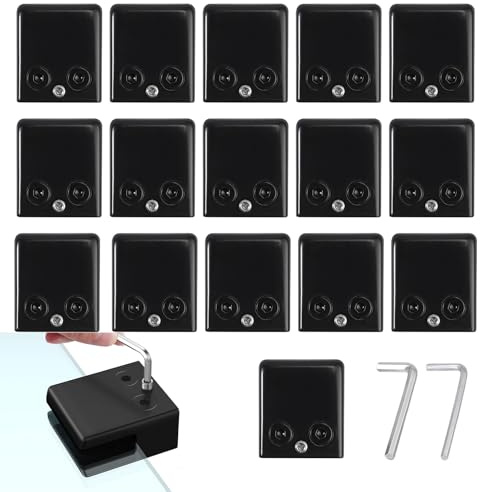 Cokritsm 16 Piezas Abrazaderas de Cristal de 8-10 mm