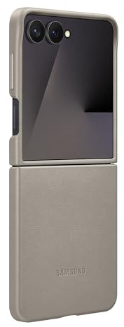 Samsung Kindsuit Case EF-VF766 für das Galaxy Z Flip7, Smartphone Cover, Handy-Hülle, Schutz Case, Lederlook, Kratzfest, Taupe