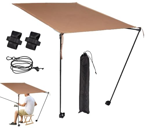 Baldacchino pieghevole per sedia – Sedia pieghevole da campeggio all'aperto – Ombrellone parasole portatile per spiaggia all'aperto giardino patio escursionismo sport viaggi