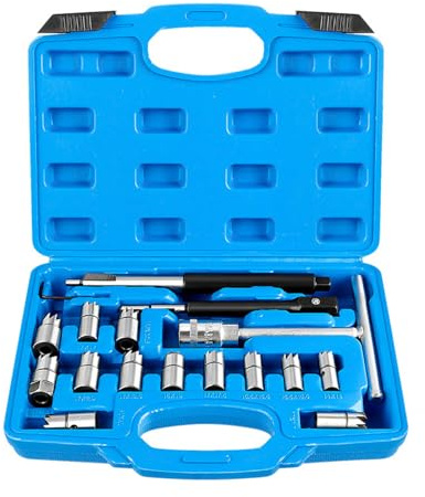 Set Professionale Per La Pulizia Degli Iniettori Carburante Automobilistico 17 Set Alesatori Strumento Riparazione Del Motore Per La Riparazione Delle Sedi Delle Valvole Rimozione