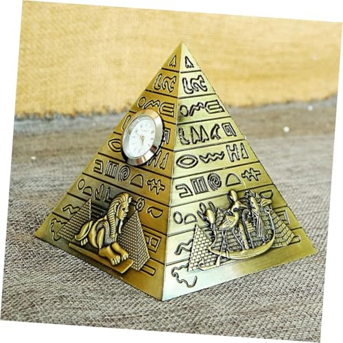 Uonlytech Ägyptische Pyramide Tischuhr Desktop-Ornament Im Ägyptischen Stil Kreative Schreibtisch Deko Für Wohnzimmer Büro Und Zuhause 3.94In