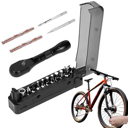 Juego de Llaves De Bicicleta Con Trinquete | De Almacenamiento Compacta Para Mantenimiento De Neumáticos Y Equipo Para Bicicletas,Juego De Herramientas Pequeñas Llaves De Trinquete Para Espacios