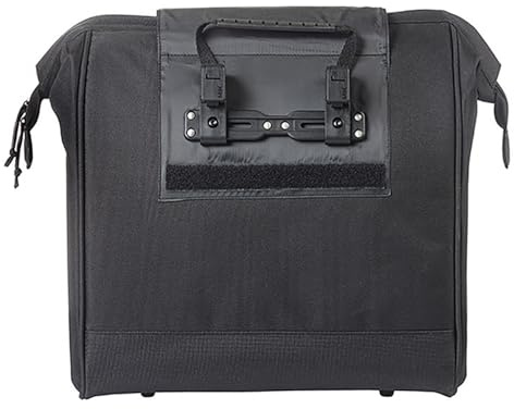 Basil Fahrradshopper MIK Hooks – 23L – Polyester – Hauptfach mit gepolstertem Laptopfach – Stabil & regenfest – Doktorklappenverschluss – Komfortgriffe – Reflektierend – Schwarz