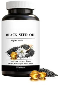 Svartfröolja, kallpressad Nigella Sativa för leder, hår och hudstöd, 60 tal,1PCS