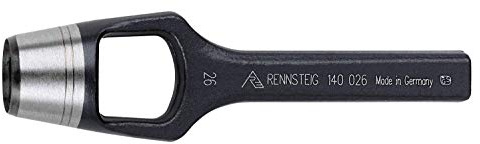 Rennsteig Henkellocheisen (Ø 34 mm, Locheisen, Lochstanzer, Stanzer für Gummi, Leder, Filz, Kunststoff, Kork, Stoff, Stanzwerkzeug) 1400340
