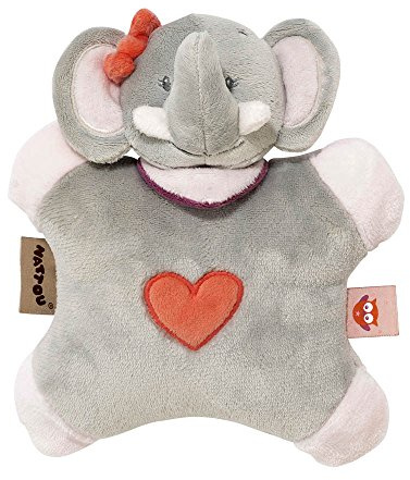 Nattou Flatsie Elefant Adèle, Adèle und Valentine, 24 x 14 x 9 cm, Grau/Rosa