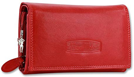 Money Maker Leder Damen Frauen Geldbörse Kellnerbörse rot 15.5x3x9.5cm D3OPJ704R Leder Geldbörse für die Frau