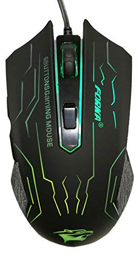 ZZjingli silencieuse Cliquez USB Filaire Souris de Jeu avec 6 Boutons 3200dpi (Noir) (Color : Black)
