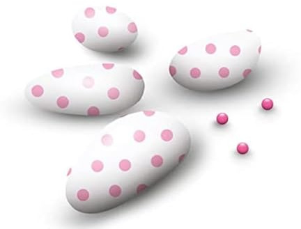 Confetti Papa | Confetti Bianco Rosa (Pois Rosa) | Confetti di Cioccolato fondente 60% | Confezione da 500g | Pezzi per confezione 130 | Senza Glutine