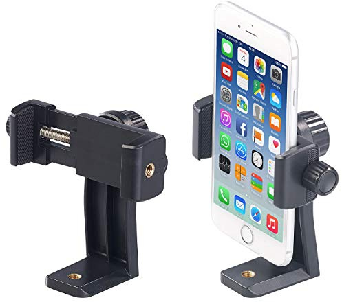 PEARL Handyhalter Fotostativ: 2er-Set universelle Smartphone-Stativ-Halterungen mit 1/4-Gewinde (Handyhalterung & Stativ-Adapter, Handyhalterung mit Gewinde, Handy)