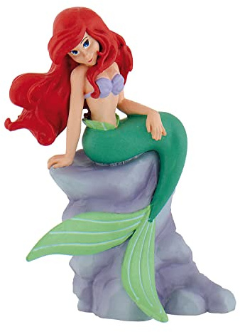 Bullyland 14026 - Spielfigur Arielle auf Felsen aus Walt Disney Arielle, die Meerjungfrau, ca. 8,5 cm, detailgetreu, ideal als Tortenfigur und kleines Geschenk für Kinder ab 3 Jahren