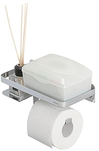 Tiger Caddy Porte-Rouleau Papier Toilette avec Tablette 24 cm Chrome