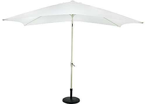 Stilé Collection Ombrellone da Giardino con Palo Centrale 3x2M in Alluminio Meccanismo di Inclinazione a Manovella Parasole Bianco