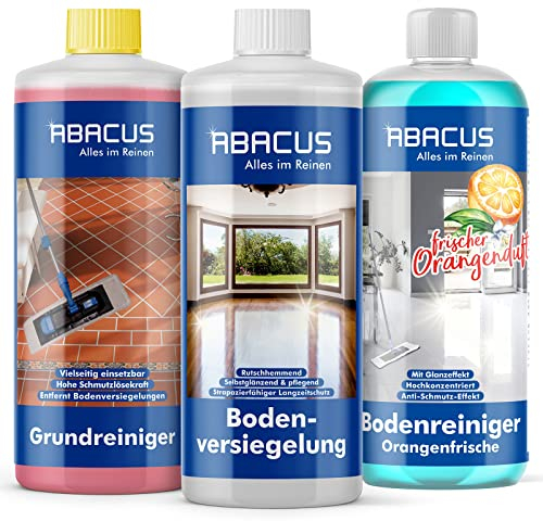 ABACUS® Reinigung & Bodenversiegelung Set (7214) - Bodenreiniger Fussbodenreiniger Kraftreiniger Fliesenreiniger Laminatreiniger