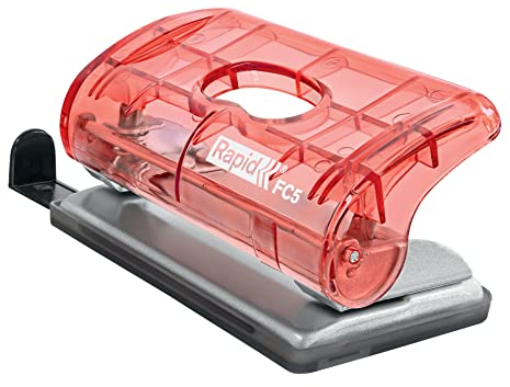 Esselte Rapid Mini-Locher mit 2-fach Lochung, 10 Blatt Kapazität, kompakt, für Zuhause/Büro/Schule, zur Schreibtischorganisation, Colour'Breeze Serie, Koralle, 5001333