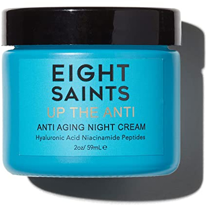 Eight Saints Skin Care Up the Anti Night Cream Face Moisturizer to Reduce Fine Lines and Wrinkles, Anti Aging Cream For Face & Neck with Hyaluronic Acid, Niacinamide, and Peptides, 2 Ounces