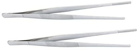 Anneome 2pcs Stainless Steel Steak Tweezers Food Clips for BBQ Fishbone Removal and Cooking for Home and Outdoor Use