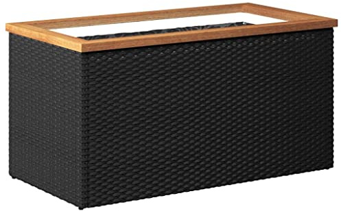 vidaXL Pflanzkübel Schwarz 80x40x40 cm Poly Rattan