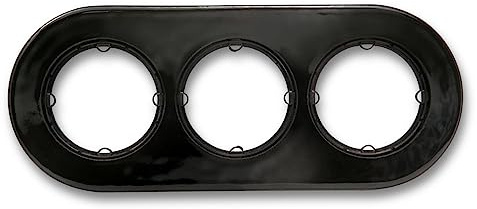 Fontini - Plaque 3 Postes Porcelaine Noire DO LOW