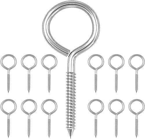 ATB-Foger 12 Stück Ösenschraube Edelstahl Deckenhaken Schwerlast Ringschraube für Zuhause Büro und Außenbereich selbstschneidende Schrauben M6 X 88
