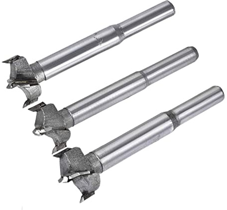 TA-VIGOR Forstner Drill Bit 19mm 20mm 21mm Dia., Carbide Alloy Steel Wood Hole Saw Auger Opener for Woodworking Hinge Hole Drilling Boring Bit Cutter(3in1 Set)