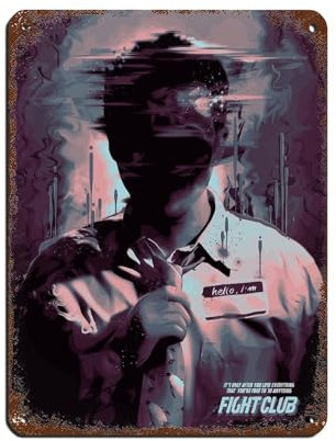 Fight Club Filmposter (2) Retro Poster Metall Blechschild Chic Art Retro Eisen Malerei Bar Menschen Höhle Cafe Familie Garage Poster Wanddekoration 30 x 40 cm