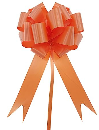 SHAVERUSH Geschenkschleife, 30 Stück Geschenkschleifen Selbstklebend, Ziehen Schleife mit Band, Ziehschleife Geschenkverpackung für Festival Weihnachten Geschenkverpackung (Orange)