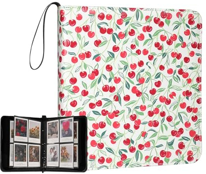 Goldbarley 240 Pockets Large Polaroid Photo Album Book For i-Type Square Polaroid 600 Film and Instax Wide Film Pictures Album (Cherry Print)