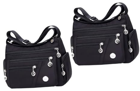 VALICLUD 2stücke Multi-layer Wasserdichte Nylon Umhängetasche Für Damen Stilvolle Crossbody Tasche Mit Klassifiziertem Stauraum Für Alltag Reisen Und Besondere Anlässe