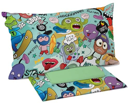 Riad Arredo Set Completo Letto Stampa Digitale 100% Cotone Ideale Ragazzi Bambini Divertente Made in Italy (Cool, Singolo)