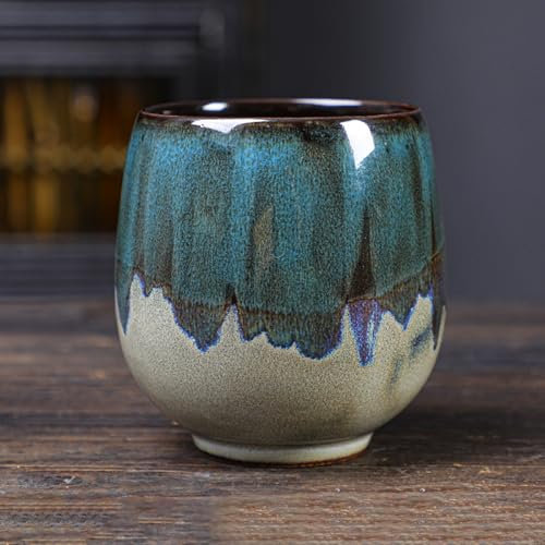 KYSUN Tazze da Caffè Espresso, 170ml Tazze da Cappuccino, Tazze da Caffè in Ceramica a Pareti Spesse, Tazze Mug Ceramica, Tazza da Tè, Tazze da Caffè in Gres, per Espresso, Moka, Macchiato, Tè (Blu)