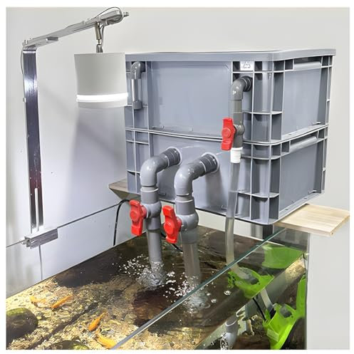 Caja de filtro para acuario, caja de rotación para filtro de pecera, filtro de circulación de agua para estanque de peces externo, caja de goteo para filtro, kit de filtro para estanques(24.5x17.5x35.