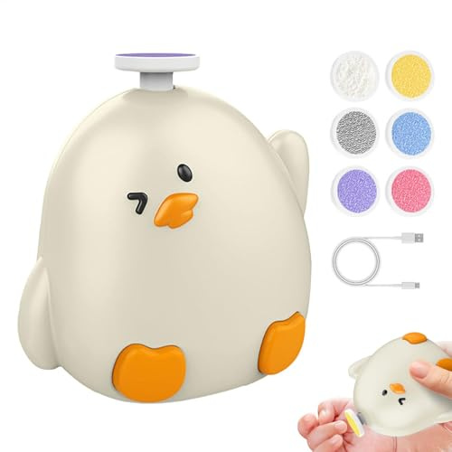 Lijadora de uñas para bebé, lima eléctrica para bebé, herramientas de cuidado ergonómicas con 6 cabezales de lijado de repuesto, lima de uñas para hombres y mujeres, cuidado seguro de las uñas del