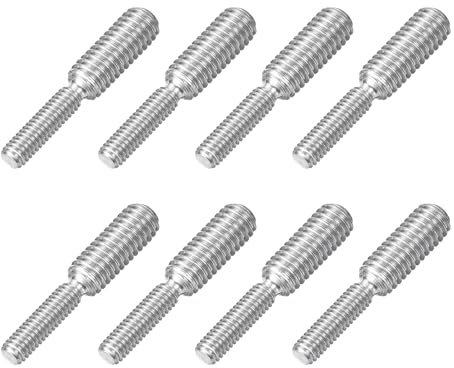 QUARKZMAN Perno Roscado de Doble Extremo, 8Pcs Adaptador de Rosca, M4x15mm a M6x15mm Acero Inoxible 304, Adaptador Reductor para Fijación de Muebles y Maquinaría