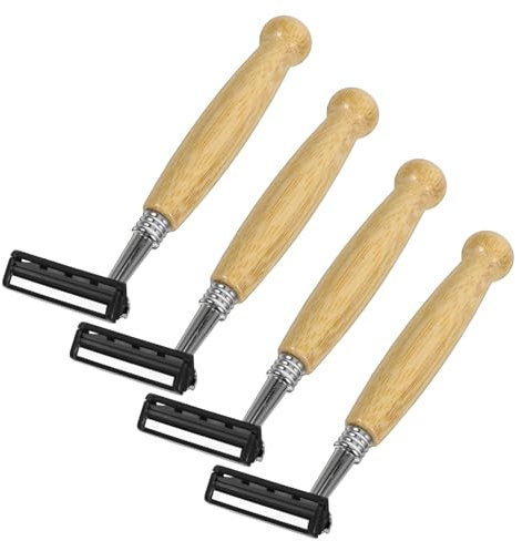 TOVINANNA 2 Ensembles Rasoir En Acier Inoxydable Rasoir À Rasage Rasoir Manuel Lame De Rasage Rasoir À Cheveux Tondeuse À Barbe Coupure De Cheveux La Tête Est En Alliage De Zinc 4 Pièces * 2