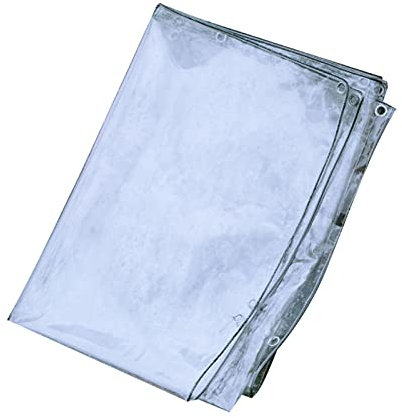 Transparent Waterproof Tarps, 400G/㎡ PVC Clear Tarpaulin with Eyelets,Tear Resistance Rainproof Tarp Sheet Cover for Garden Furniture Greenhouses Wood Car Camping,2x4m/6.56x13.12ft