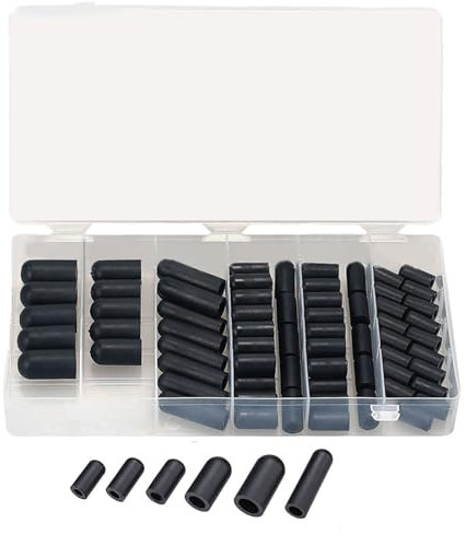 Rubber Vacuum Caps Assortment - Useful Assortment Kit, Flexible Plug Set | Engine Hose Sealing Caps Organizer, Multi-Size Rubber End Stoppers for Automotive Garage Workshop Repair Maintenance