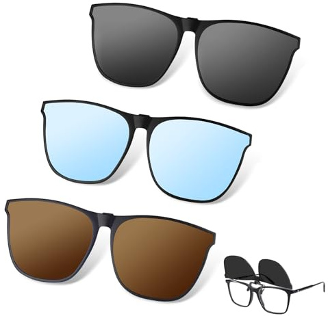 Sonnenbrille Über Normale Brille, Sonnenbrillen Aufsatz Brille, Modische Clip-On Sonnenbrille, Unisex-Clip auf Sonnen brille, Polarisierte Sonnenbrillen Aufsatz für Autofahren, Outdoor-Aktivitäten