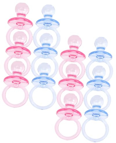 BESPORTBLE 24pcs Small Baby Pacifiers Decorations for Baby Shower Party Decorative Plastic Resin Miniature Pacifiers in Pink and Blue Favour Ornaments