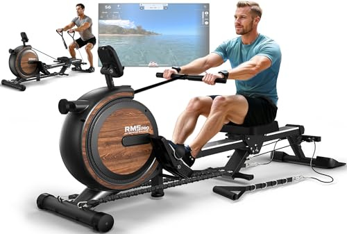 Orisyn Rudergerät für Zuhause Klappbar Rudergeräte kombiniert mit Krafttraining, Magnetisches Rudergerät mit Bluetooth & 16-Stufigem Verstellbaren Widerstand