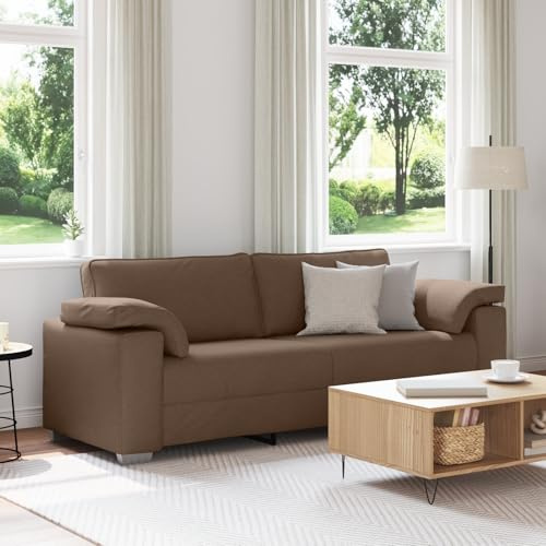 Massbinet Sofa 3-Sitzer Braun 178 cm Stoff Modernes Sofa fürs Wohnzimmer Schlafzimmer Wohnung